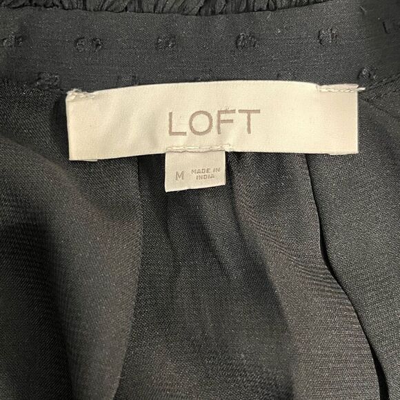 LOFT Sleeveless Top  Sheer Black Polka Dot With Lining   Size M - Picture 3 of 5